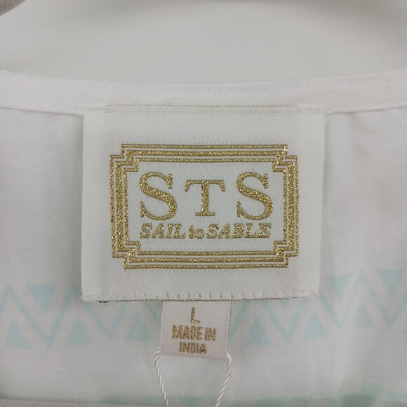 Sail To Sable Green Stripe Flutter Sleeve Maxi Dress Size Large 100% Cotton - Picture 8 of 15